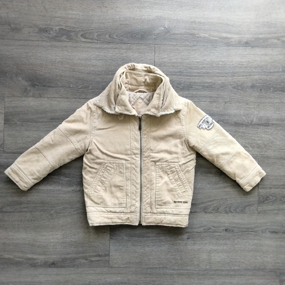 Kids Review Boy's Beige Winter Jacket Coat Size 104-110 cm US 4-5 Y